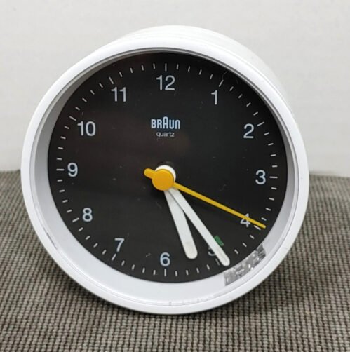 Braun BC12WB Classic Alarm Clock White / Black Battery Operated