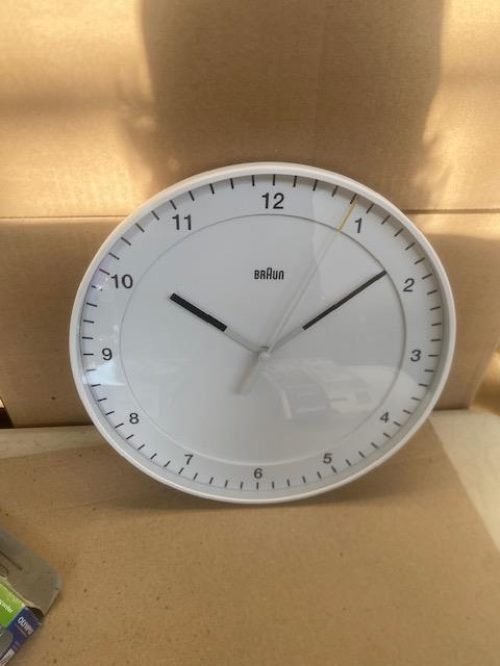 Braun BC17W Classic Analogue Wall Clock White 30cm Diameter Silent