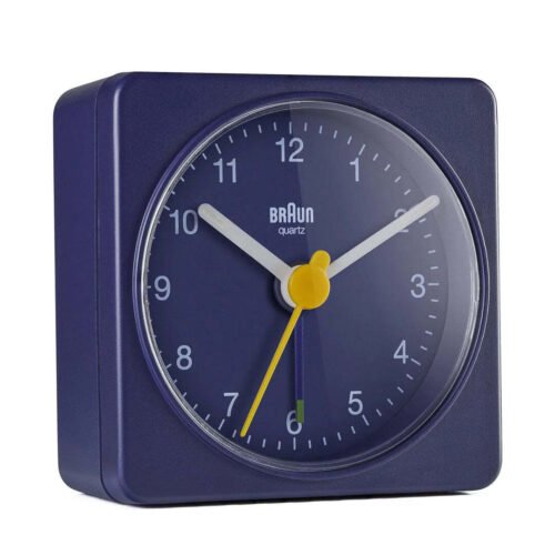 Braun BN-BC02BL Square Quartz Alarm Travel Clock 2.24" Red/Blue