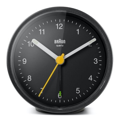 Braun BN-BC12B Black Round Quartz Classic Alarm Clock