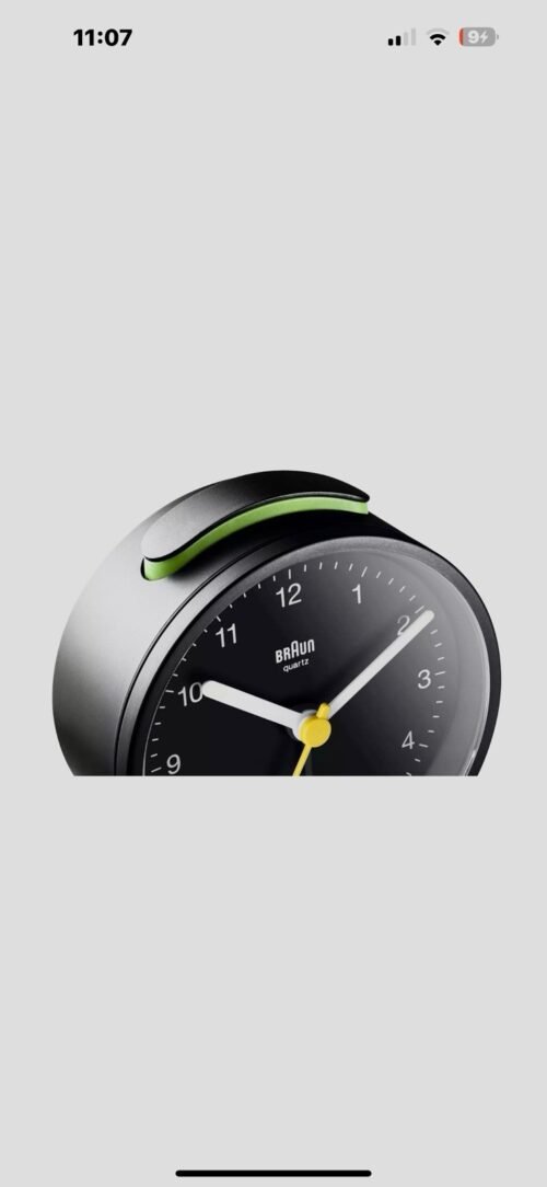Braun BN-BC12B Black Round Quartz Classic Alarm Clock