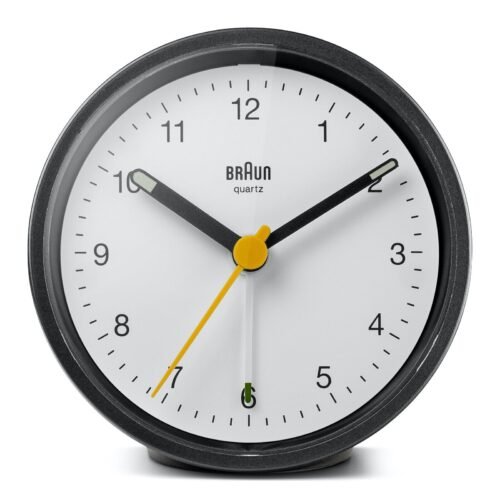 Braun BN-BC12BW Black White Round Quartz Classic Alarm Clock