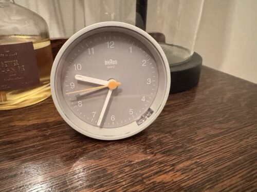 Braun BN-BC12G Gray Round Quiet Precision Quartz Classic Alarm Clock 2.9" Classy