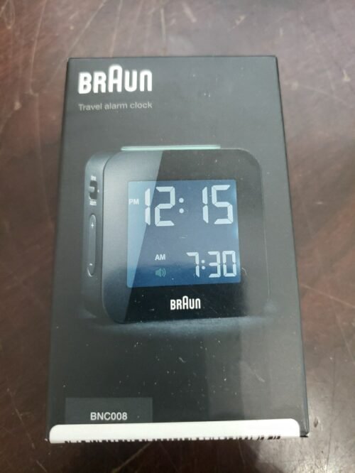 Braun BNC008 RC Travel Alarm Clock Snooze Backlight 12-24 Hr Display Black Z1
