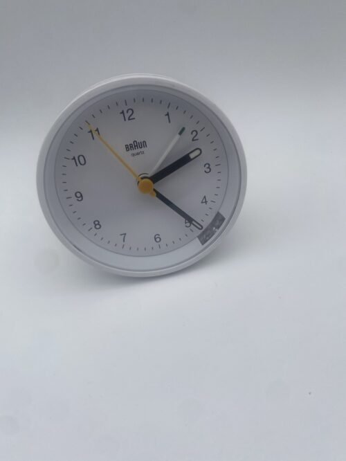 Braun BN White Round Quartz Classic Alarm Clock