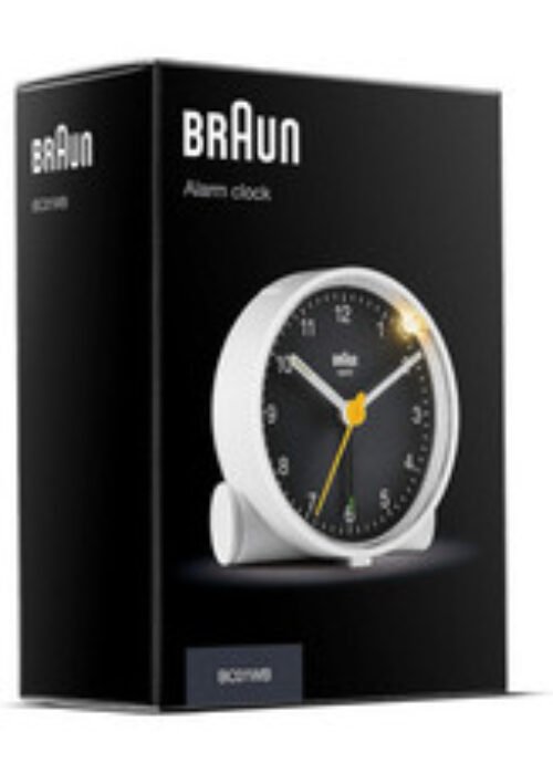 Braun Classic Analogue Alarm Clock - BC01WB