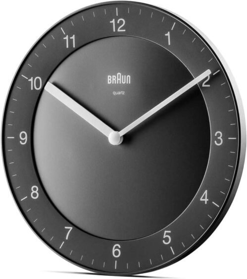 Braun Classic Analogue Wall Clock with Quiet Quartz Movement, Easy to Read, 20cm