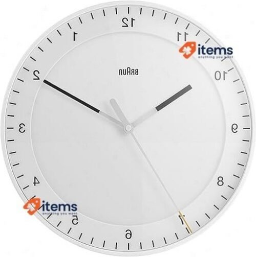 Braun Classic Large Analogue Wall Clock with Silent Sweep Movement White