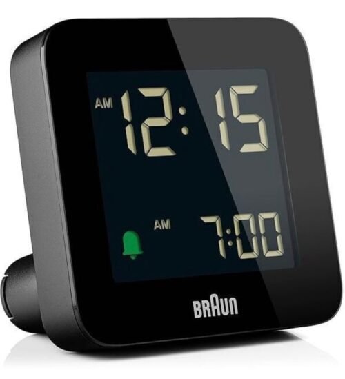 Braun digital Travel Alarm Clock with Snooze, compact size (W5.8cm x H5.8cm x D2