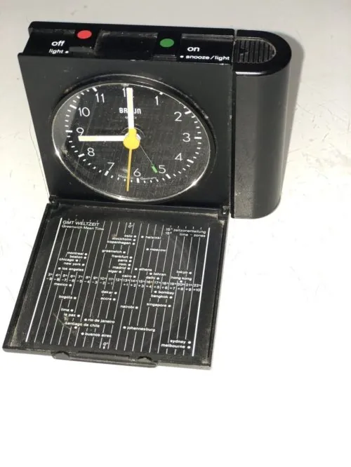 Braun Travel Alarm Clock 4784 AB 313 sl Germany Dieter Rams Dietrich Lubs. (a) featured image