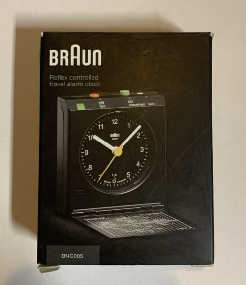 Braun Travel Alarm Clock Reflex Control BNC005 World Time - Fully Working