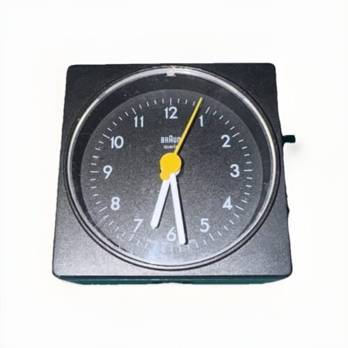 Braun Type 4746/AB1 Alarm Travel Clock Vintage Black Working Great