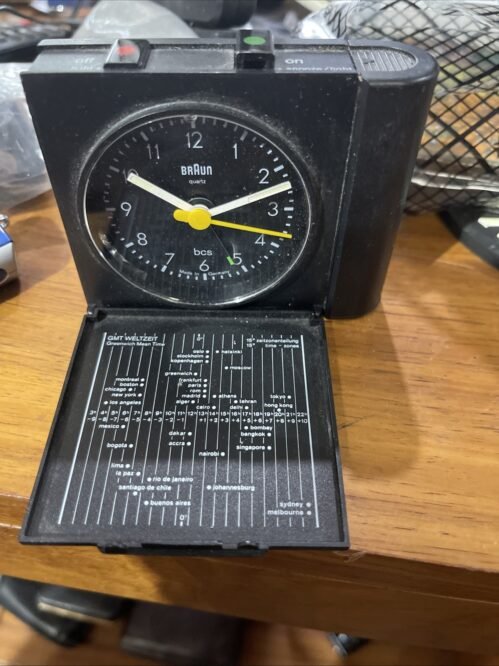 Braun World Travel Analog Alarm Clock Type 4784 AB 313 sl Quartz Tested Germany