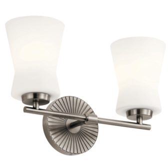 Brianne 14 . 5 in. 2 Light Classic Pewter Mid Century Modern Bathroom Vanity Light with image
