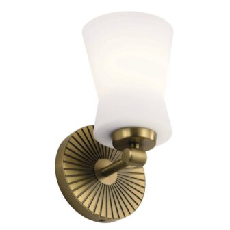 Brianne 9 . 5 in. 1 Light Brushed Natural Brass Bathroom Indoor Wall Sconce Light image