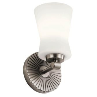 Brianne 9.5 in. 1-Light Classic Pewter Bathroom Indoor Wall Sconce Light with...