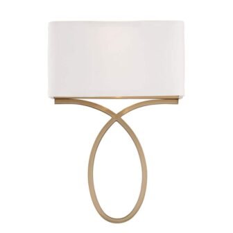 Brinkley 10 in. 2-Light Vibrant Gold Wall Sconce