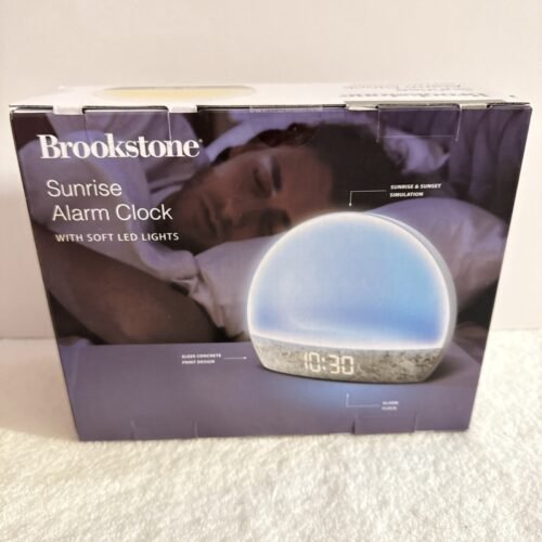 Brookstone Sunrise Alarm Clock With Soft LED Lights New In Box