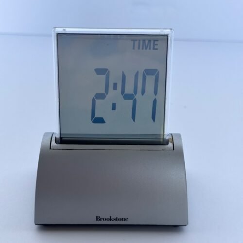 Brookstone Travel Alarm Clock Digital LCD Display Bedside Desk Tabletop
