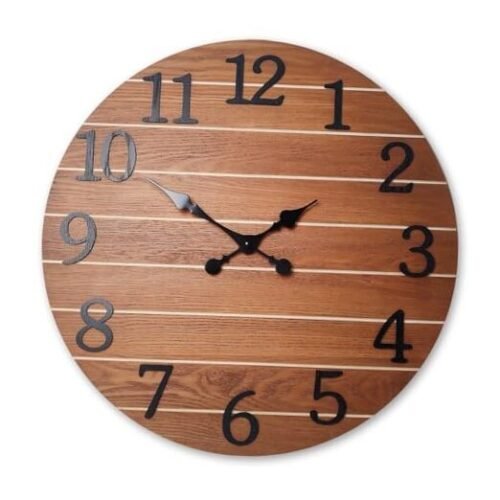 Brown Clocks Battery Operatedes or Larger Solid Wood Wall Clock 16 Inch Brown2