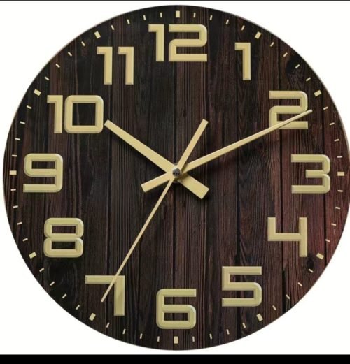 Brown Wooden wall clocks battery operated 1 Battery AA