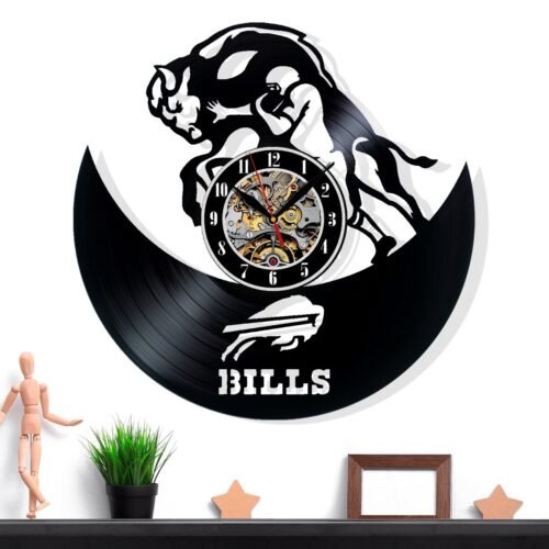 Buffalo Bills Vinyl Wall Clock - Retro Decor - Home Accent - Perfect Gift