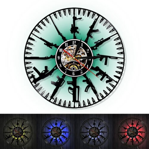 Bullet Time Wall Clock Vinyl Music Record Wall-Mounted Clock for Home Decor Gift