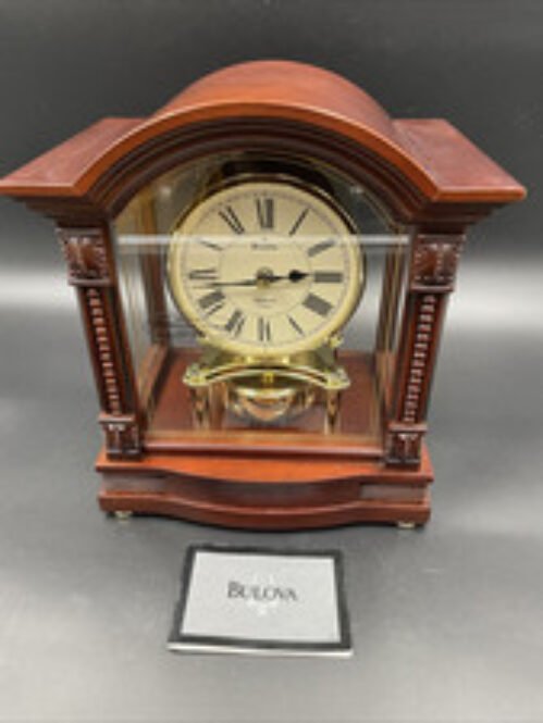 BULOVA - BARDWEL - CONTEMPORARY MANTEL CLOCK WOOD CASE/HIGH GLOSS FINISH B1987