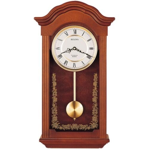 Bulova 22.5 in. H x 12.25 in. W Pendulum Chime Wall Clock