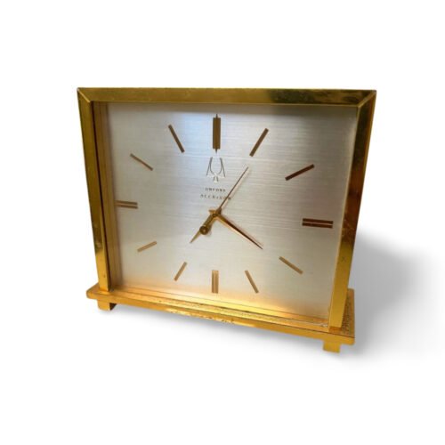 Bulova Accutron Brass Desk Tabletop Gold Clock 214 - Working