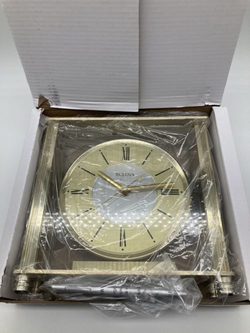Bulova B1700 Grand Prix Desk Clock, Brass, Vintage