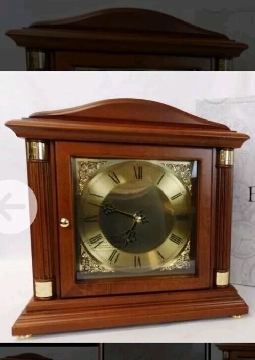 Bulova B1843 Bramley Mantle Clock Walnut finish Westminster Chime New In Box