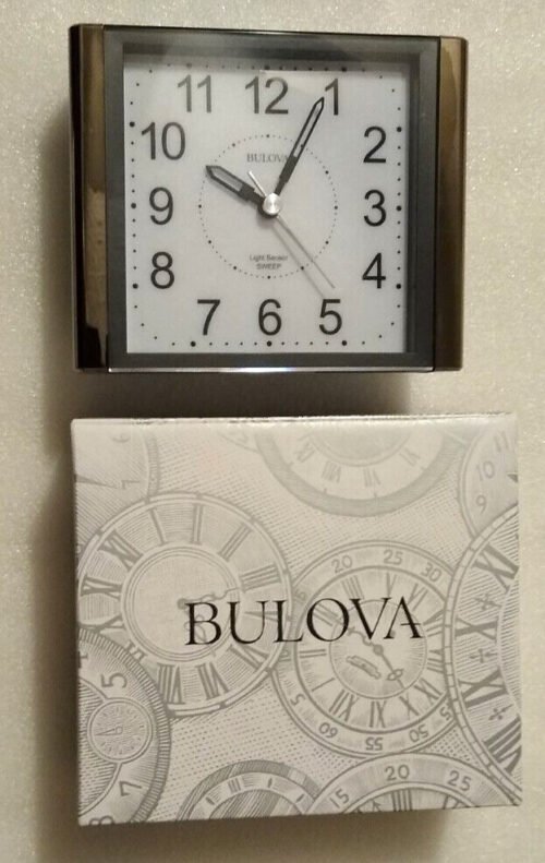 Bulova B1872 EZ View Alarm Clock Soft Lighting No Ticking New