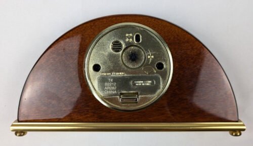 Bulova B2212 Mahogany Brass Desk Mantle Alarm Clock Working