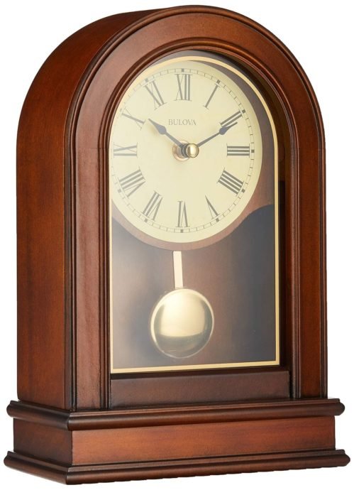 Bulova B7467 Hardwick Clock Walnut Brown