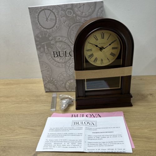 Bulova B7467 Hardwick Clock, Walnut Brown, *Read