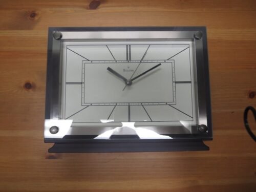 BULOVA B7630 TABLE TOP CLOCK ANALOG WOOD ESPRESSO BROWN SATIN FINISH