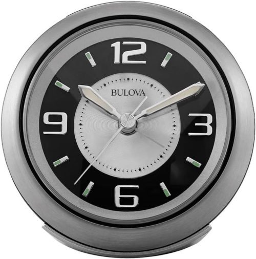 Bulova Bedside Beep Quiet Sweep Oversized Clear Numerals Snooze Alarm Clock