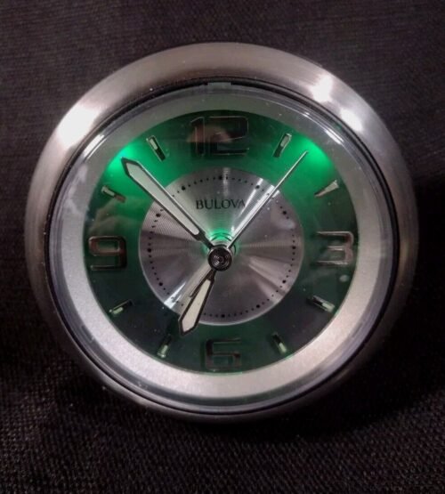 Bulova Bedside Beep Quiet Sweep Oversized Clear Numerals Snooze Alarm Clock w...