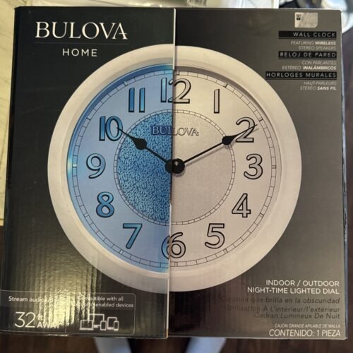 Bulova Bluetooth Up To 32 Feet Away. Stereo Wall Clock C4842