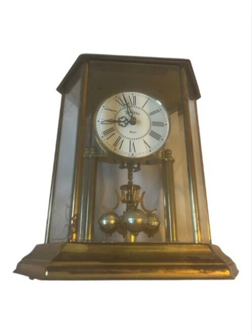 Bulova Brass Quartz Anniversary Mantel Clock Germany Partially Working