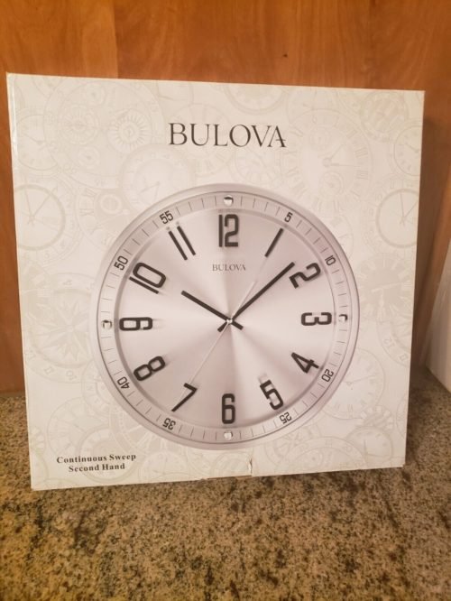 Bulova C4646 Silhouette Wall Clock, Silver - New