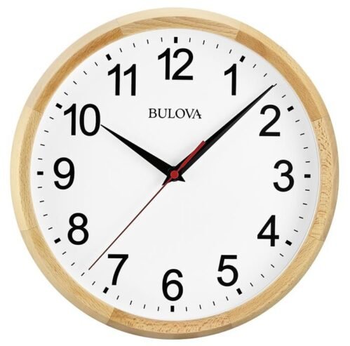 Bulova C4889 Naturalist Natural Wood Wall Clock-tested-nib