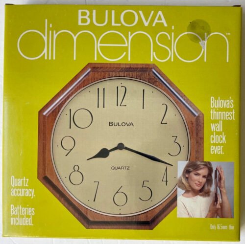 Bulova Dimension Wall Quartz Wood Clock 9" NEW IN BOX!