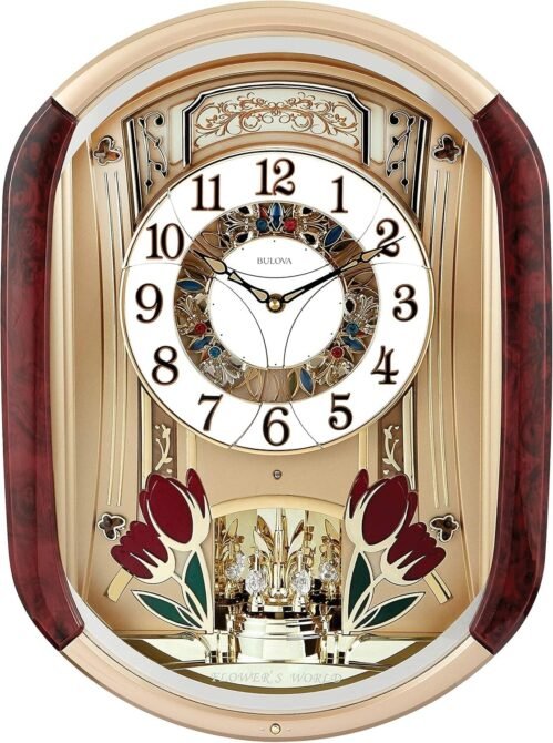 Bulova Fantastic Strike & Chime Wall Clock, Gold 4902-defect