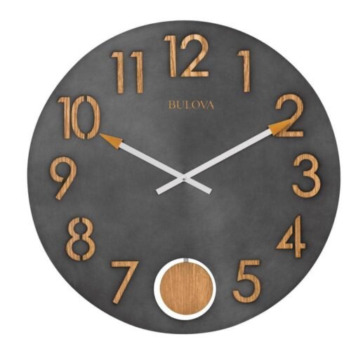 Bulova Home Decor Wall Clocks 19'' Bronze Wall Clock W / Pendulum Clocks Home