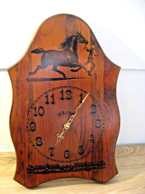 Bulova Horse Racing Wall Clock Clock 18" Tall / 12"W x 1"THICK /C Battery
