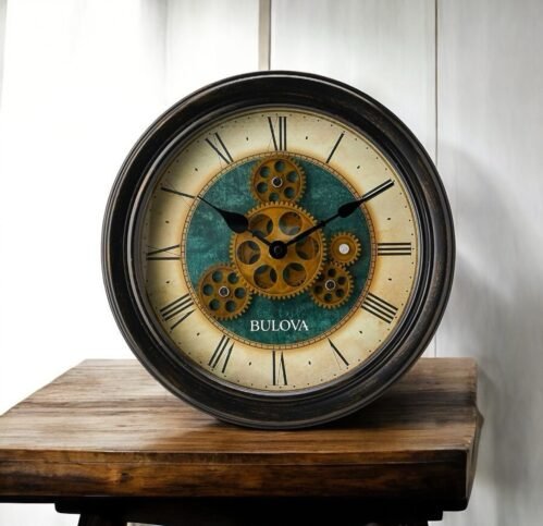 Bulova Industrial Motion Wall Clock 13”