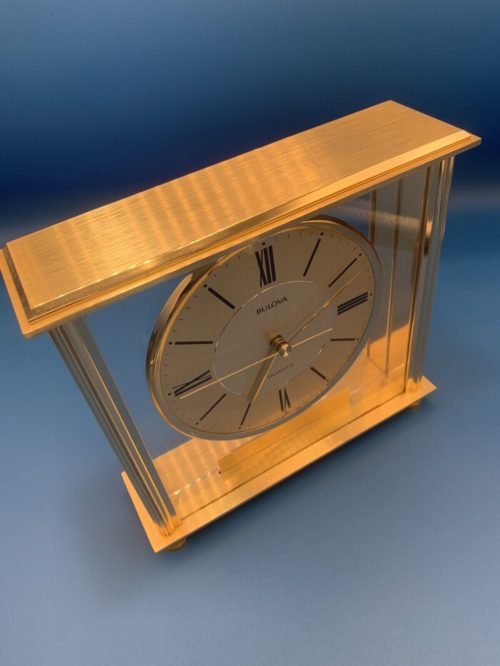 Bulova Mantle Brass Clock Model B1700 Japan