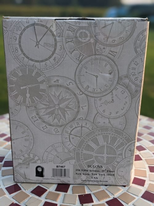 Bulova Pendulum Clock In Box B7467 Hardwick Mantel Desk - Battery Powered TESTED